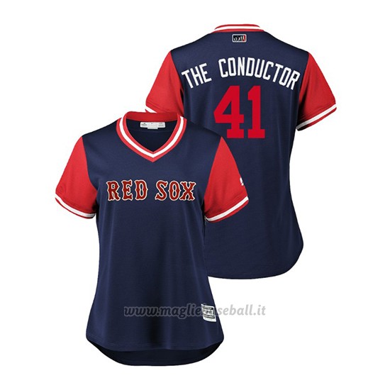 Maglia Baseball Donna Boston Rosso Sox Chris Sale 2018 Llws Players Weekend The Conductor Blu